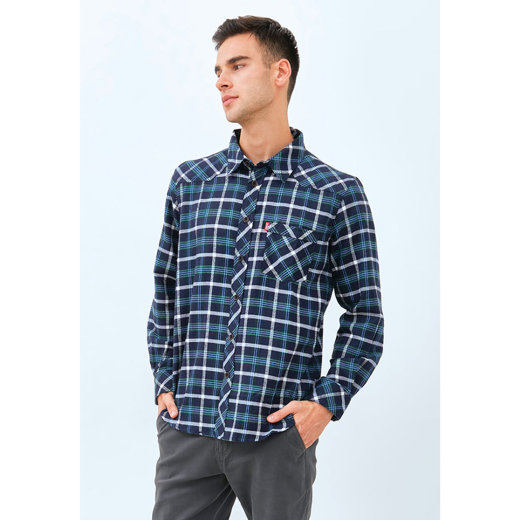 Carvil Kemeja Man LS JACKO- BLU
