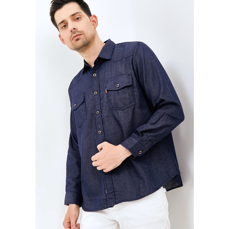 Carvil Kemeja Pria LS KENETH-BLU