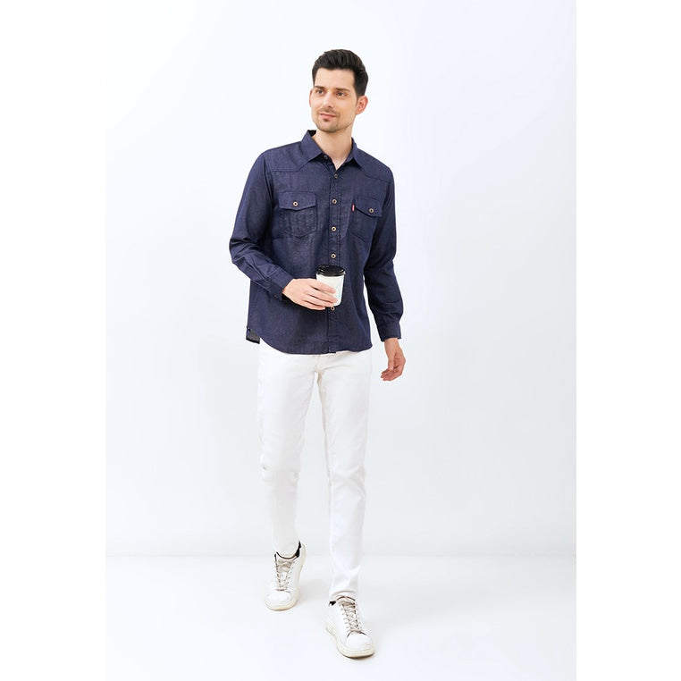 Carvil Kemeja Pria LS KENETH-BLU