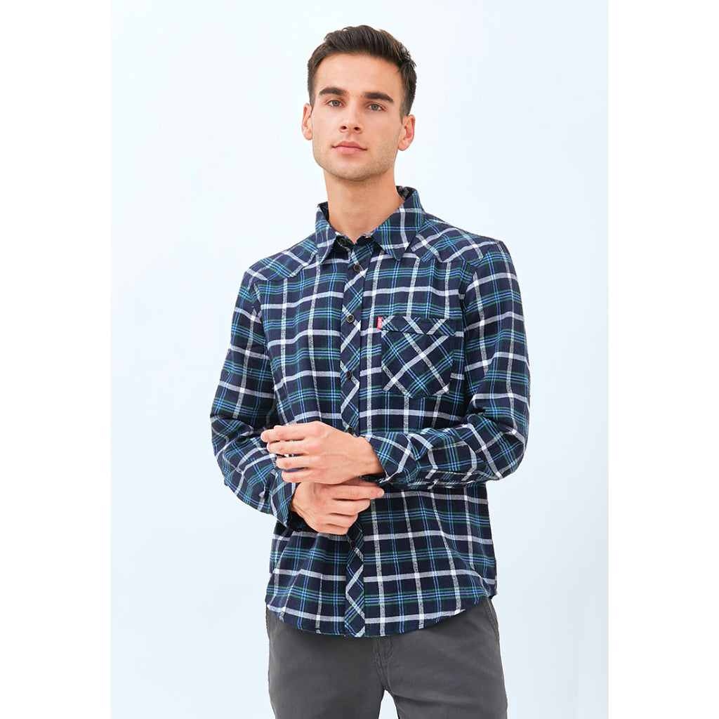 Carvil Kemeja Man LS JACKO- BLU