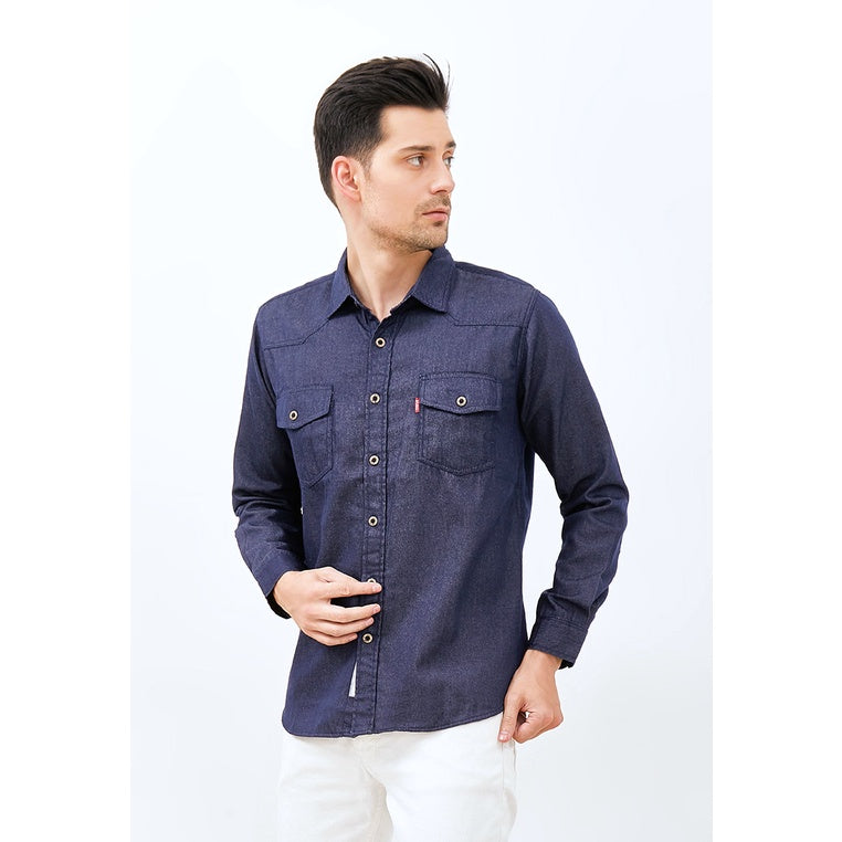 Carvil Kemeja Pria LS KENETH-BLU