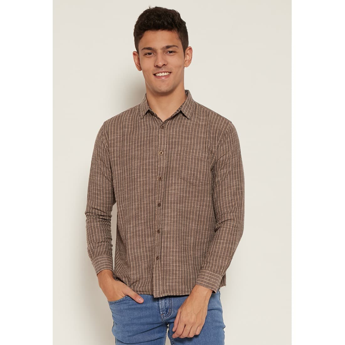 Carvil Shirt Man Adkins - Light Brown