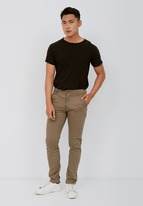 Carvil Celana Chino Pria SATENZO - KHAKI
