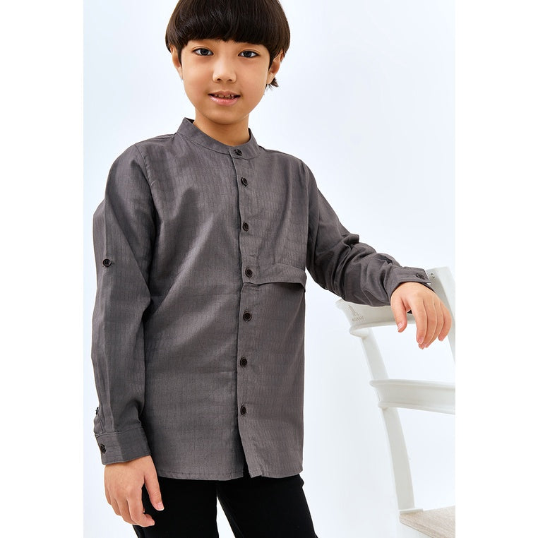 Carvil Baju Koko Anak ZIA-GRY GREY