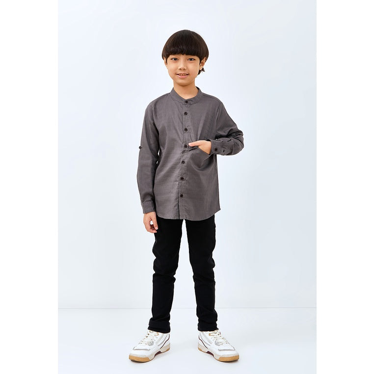 Carvil Baju Koko Anak ZIA-GRY GREY