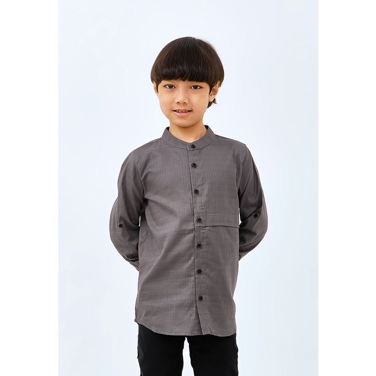 Carvil Baju Koko Anak ZIA-GRY GREY
