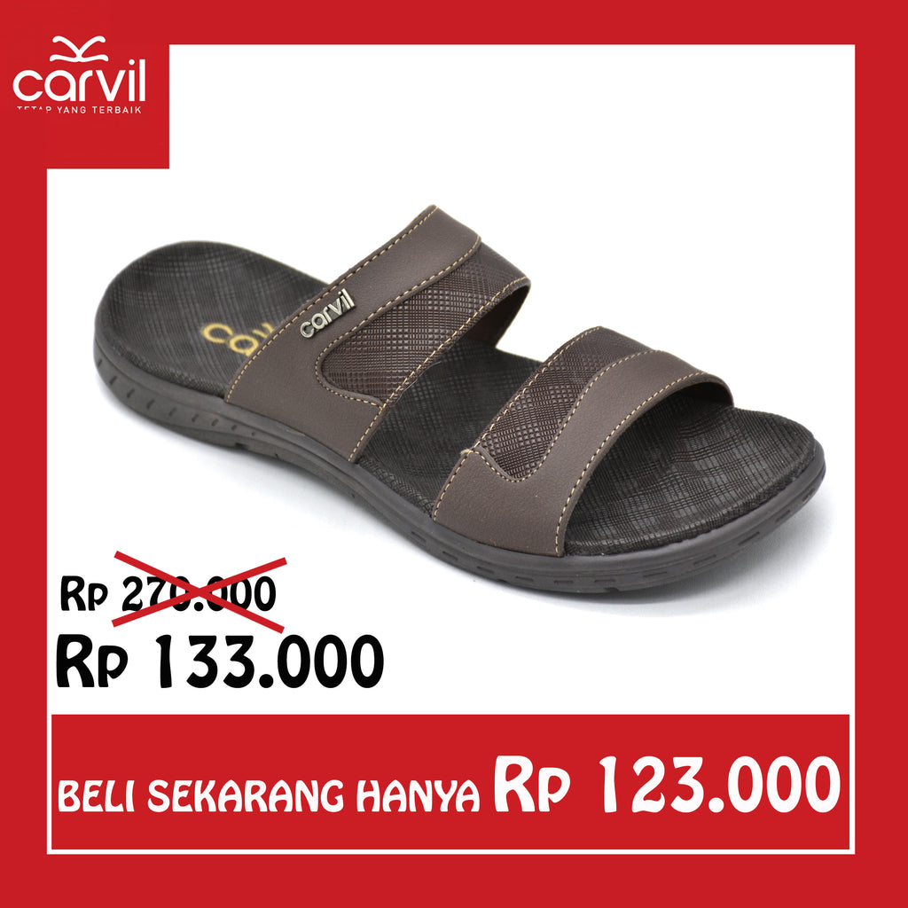 Carvil Sandal Pria ALAN-02 M DARK BROWN