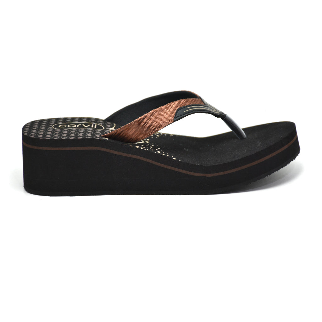 Carvil Sandal Wanita ALYSSA-LWN BLACK/BROWN