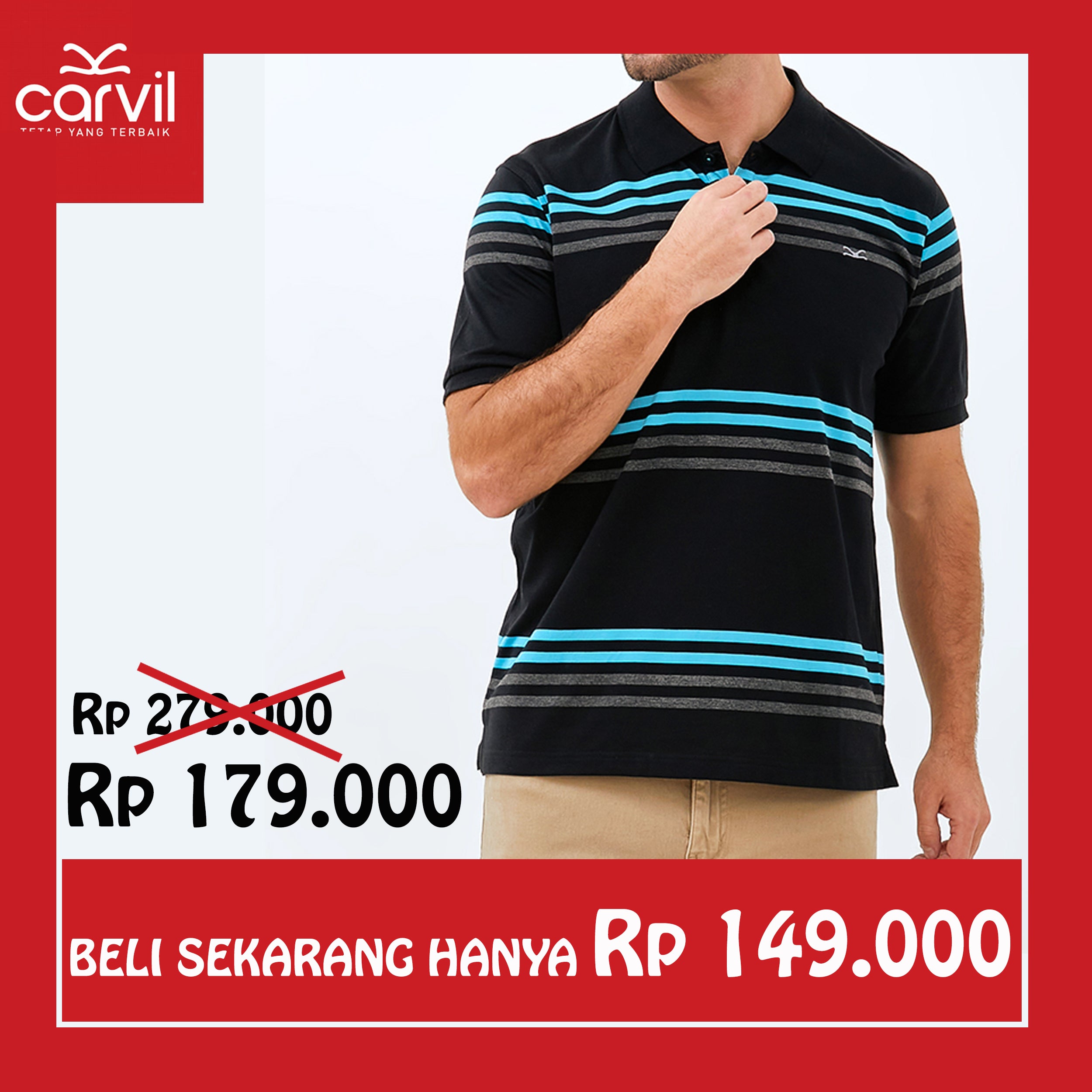 Carvil Kaos Polo Salur Pria APRILLE