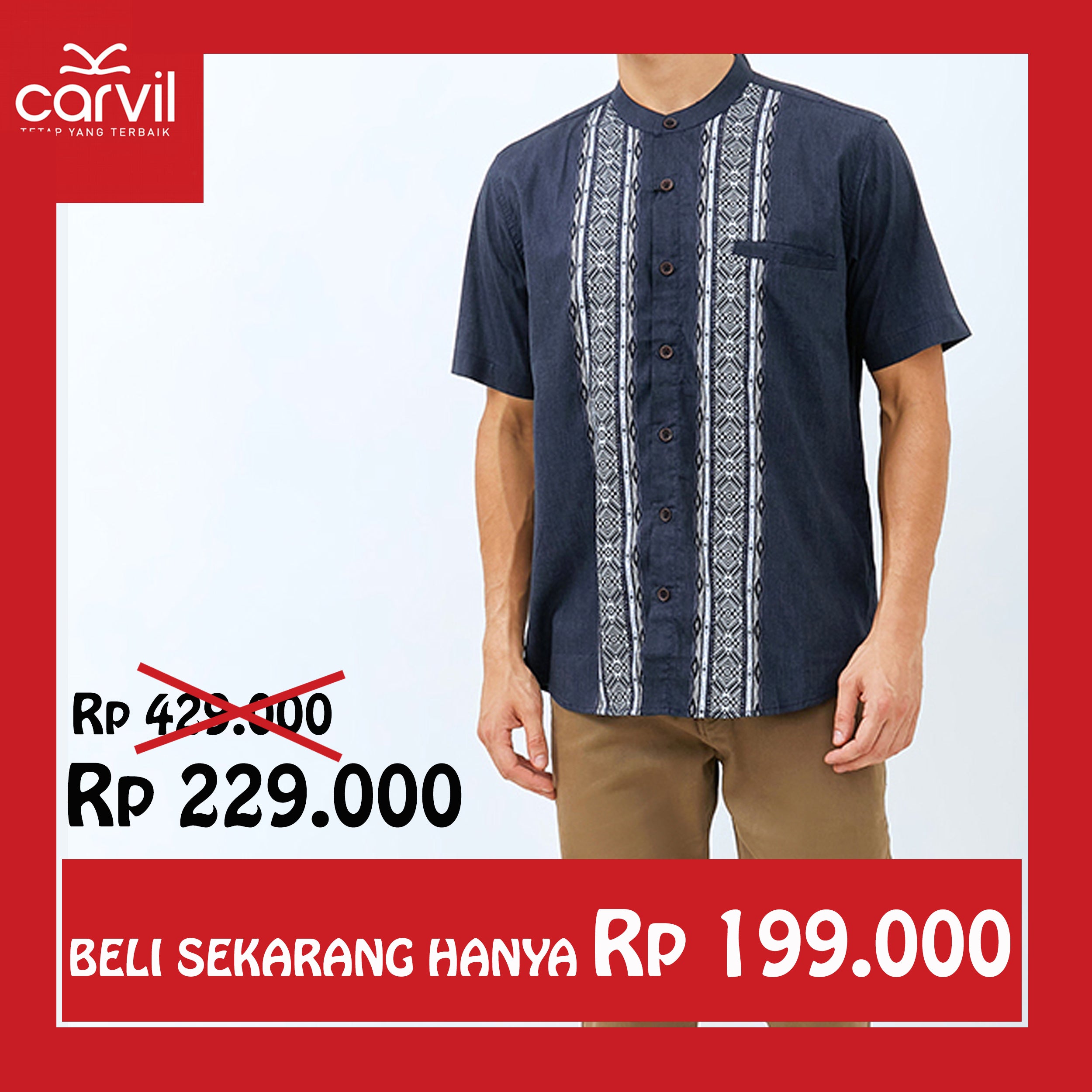 Carvil Baju Koko Man AQIL-BLU