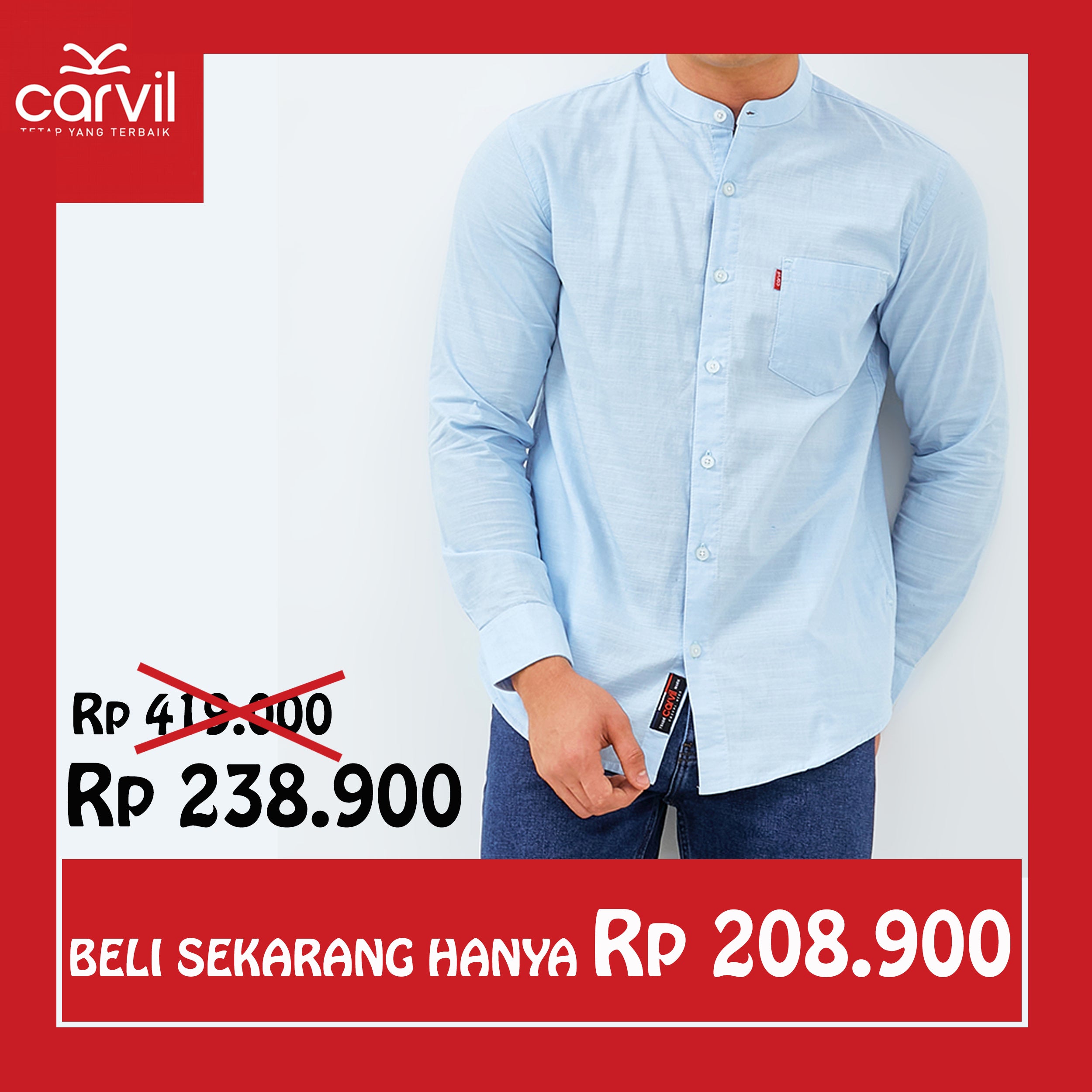Carvil Baju Koko Man ATHHAR-BLU
