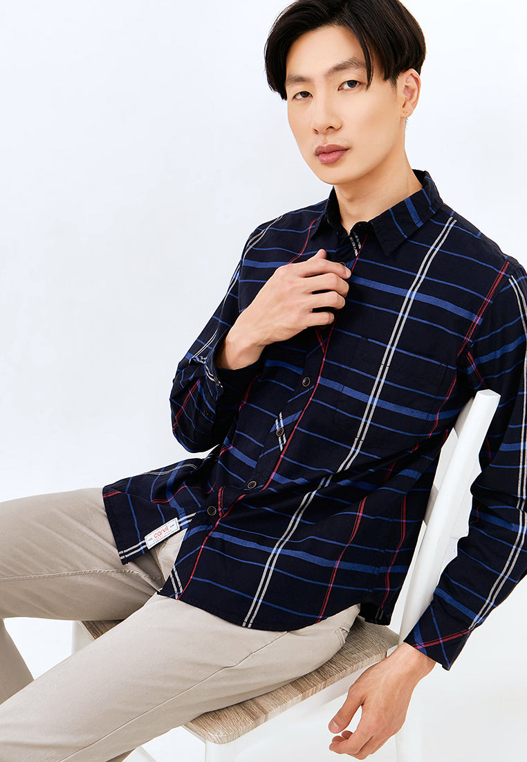 Carvil Kemeja Pria LS Benaya - Multicolor