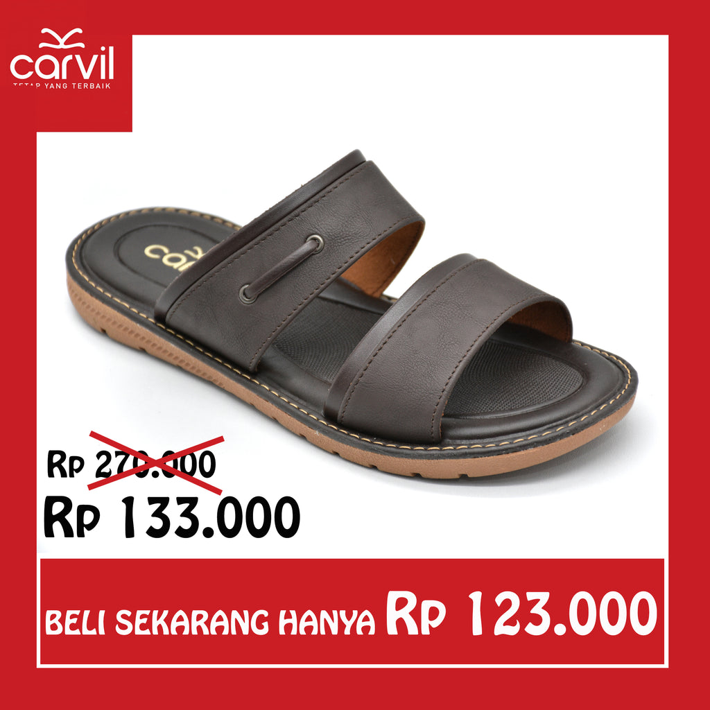 Carvil Sandal Pria BERLION-02 M DARK BROWN
