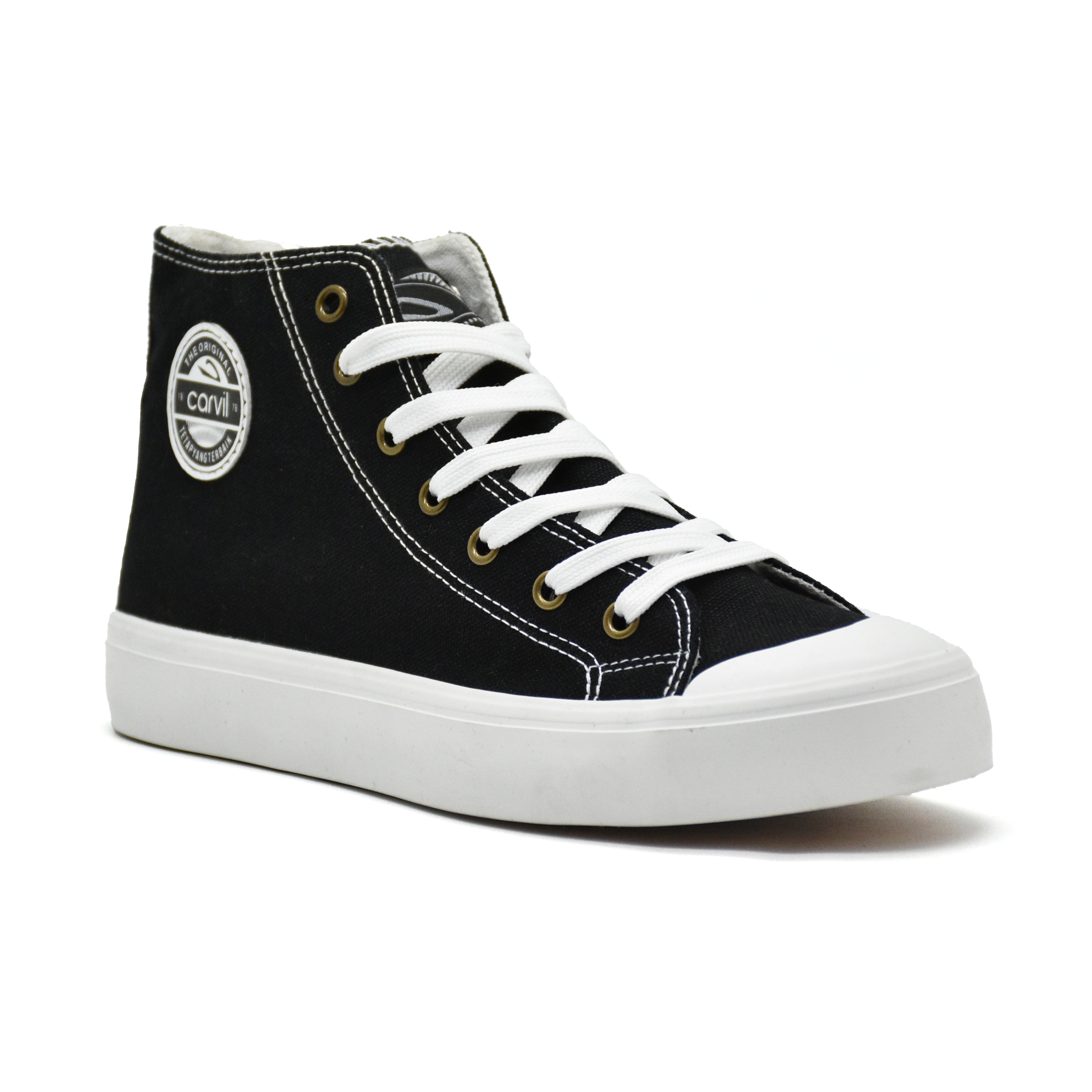 Carvil Sepatu Pria BERTO-SM-BLACK/WHITE