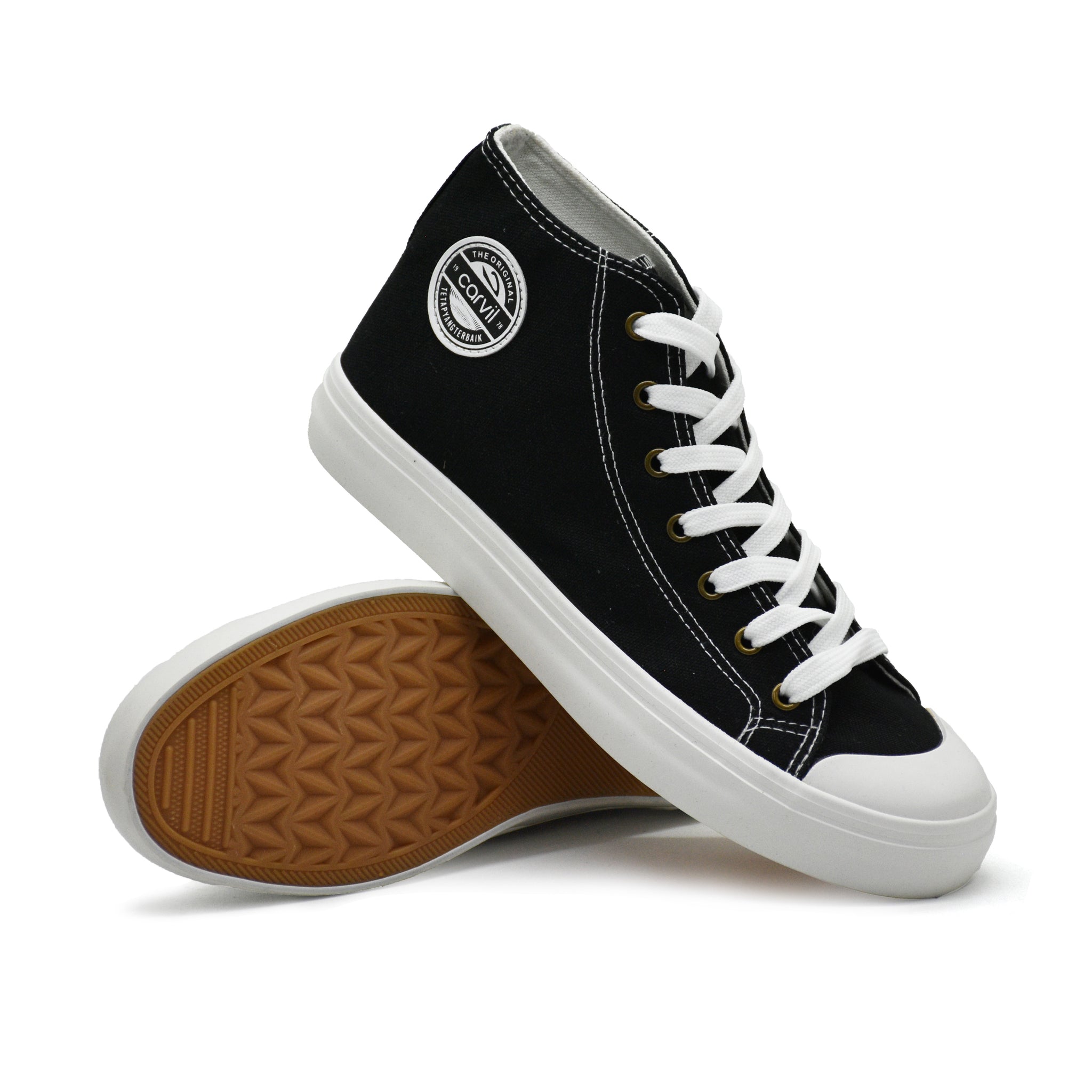 Carvil Sepatu Pria BERTO-SM-BLACK/WHITE