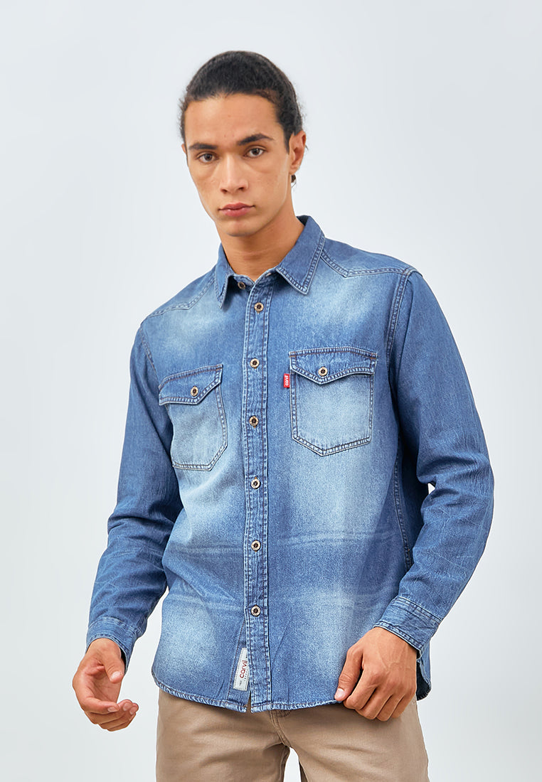 Carvil Kemeja Pria LS BISHOP - BLU BLUE