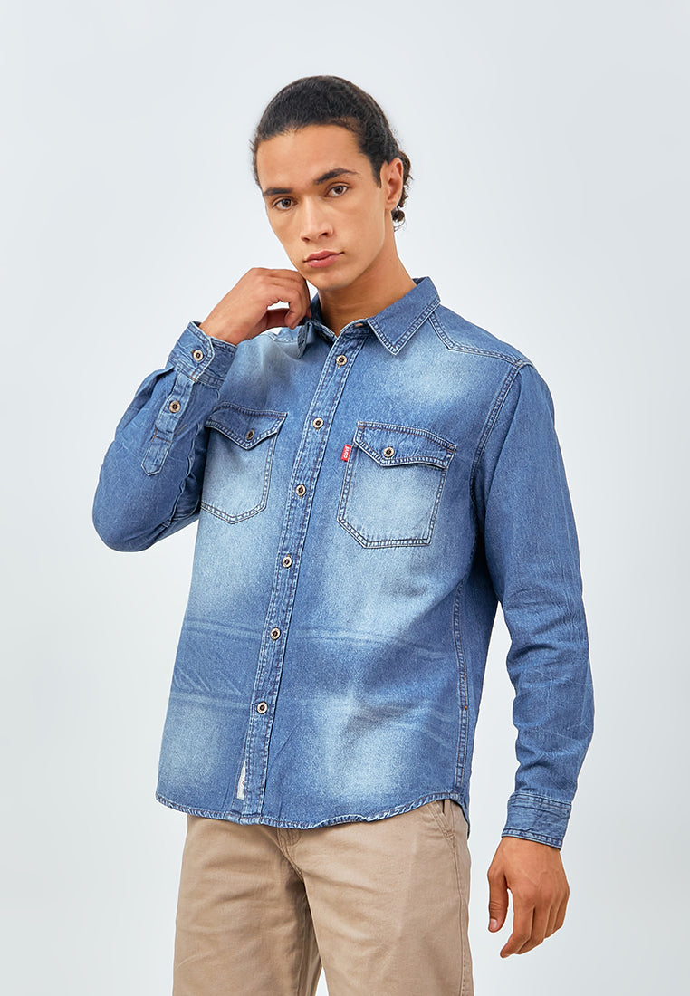 Carvil Kemeja Pria LS BISHOP - BLU BLUE