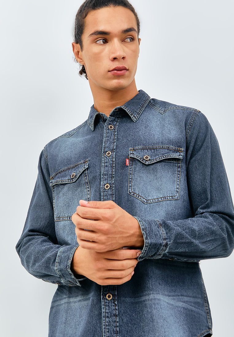 Carvil Kemeja Pria LS BISHOP - DB DARK BLUE