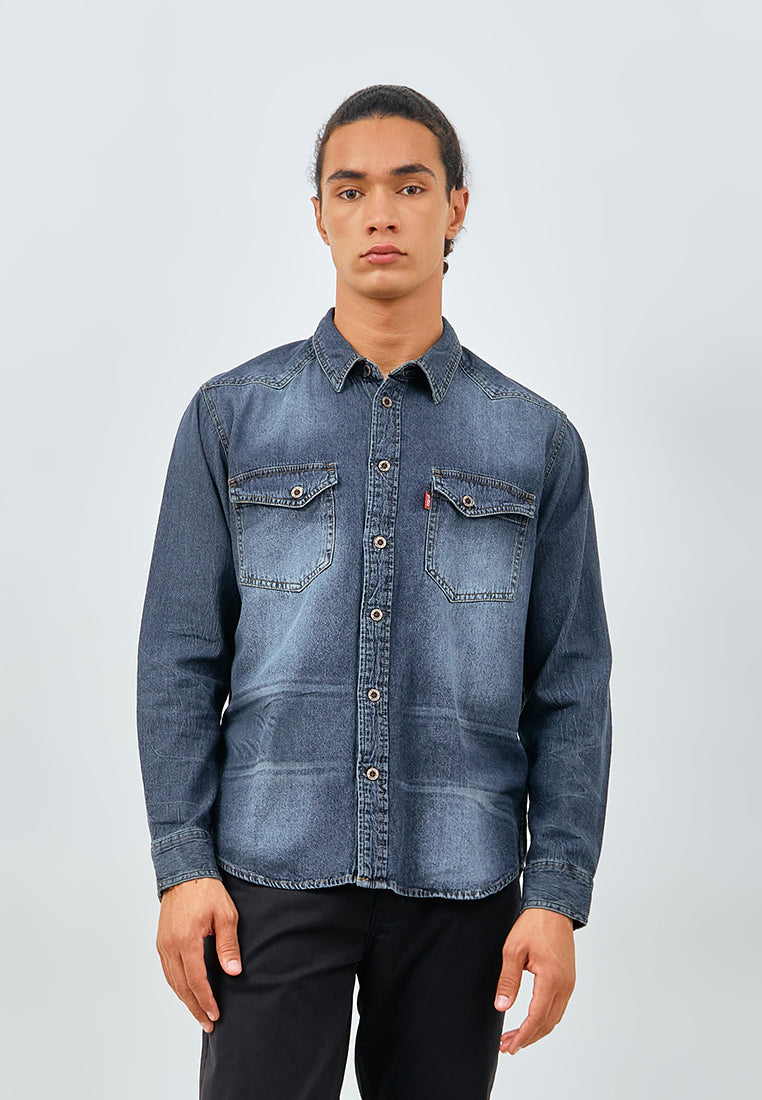 Carvil Kemeja Pria LS BISHOP - DB DARK BLUE