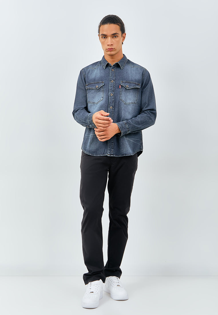 Carvil Kemeja Pria LS BISHOP - DB DARK BLUE