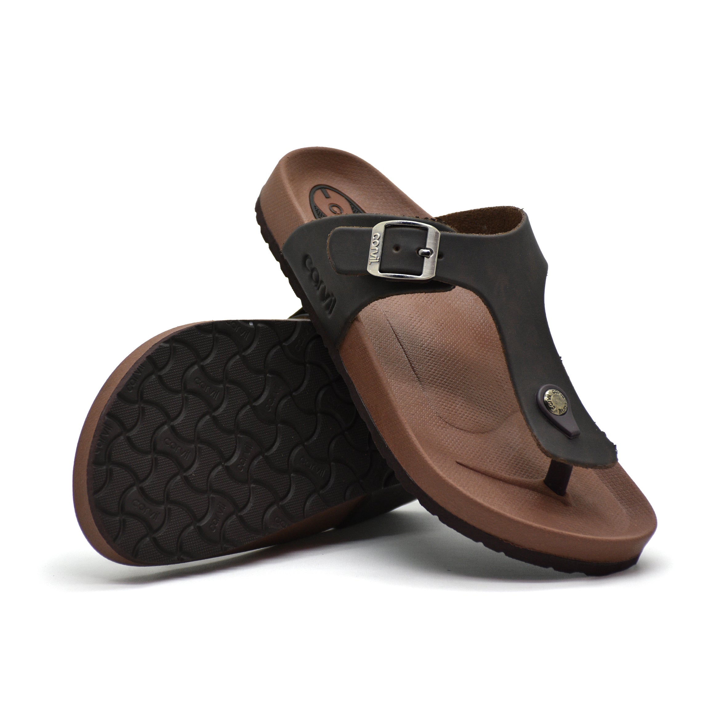 Carvil Sandal Pria BRISTON-01 M DARK BROWN