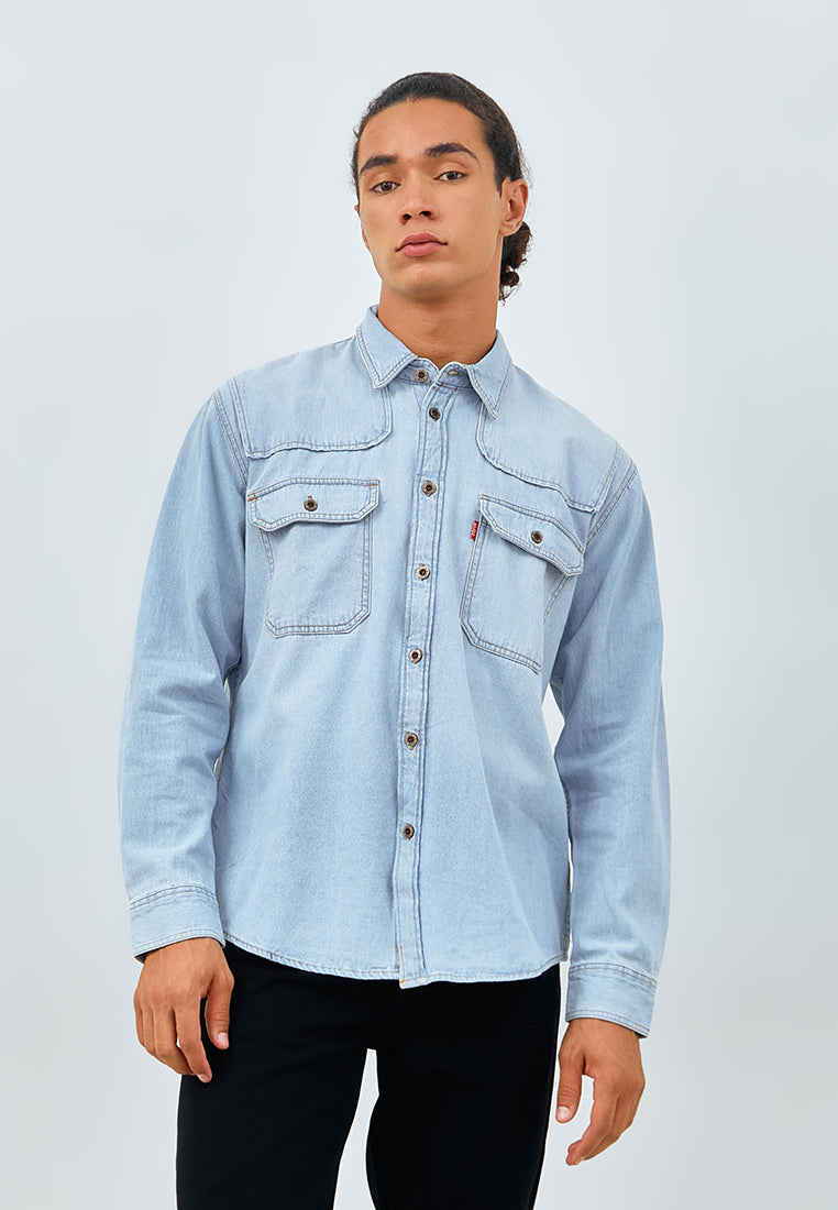Carvil Kemeja Pria LS CADDO - LB LIGHT BLUE