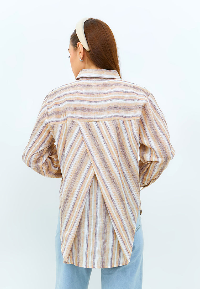 Carvil Kemeja Wanita Catlin - Brown/White