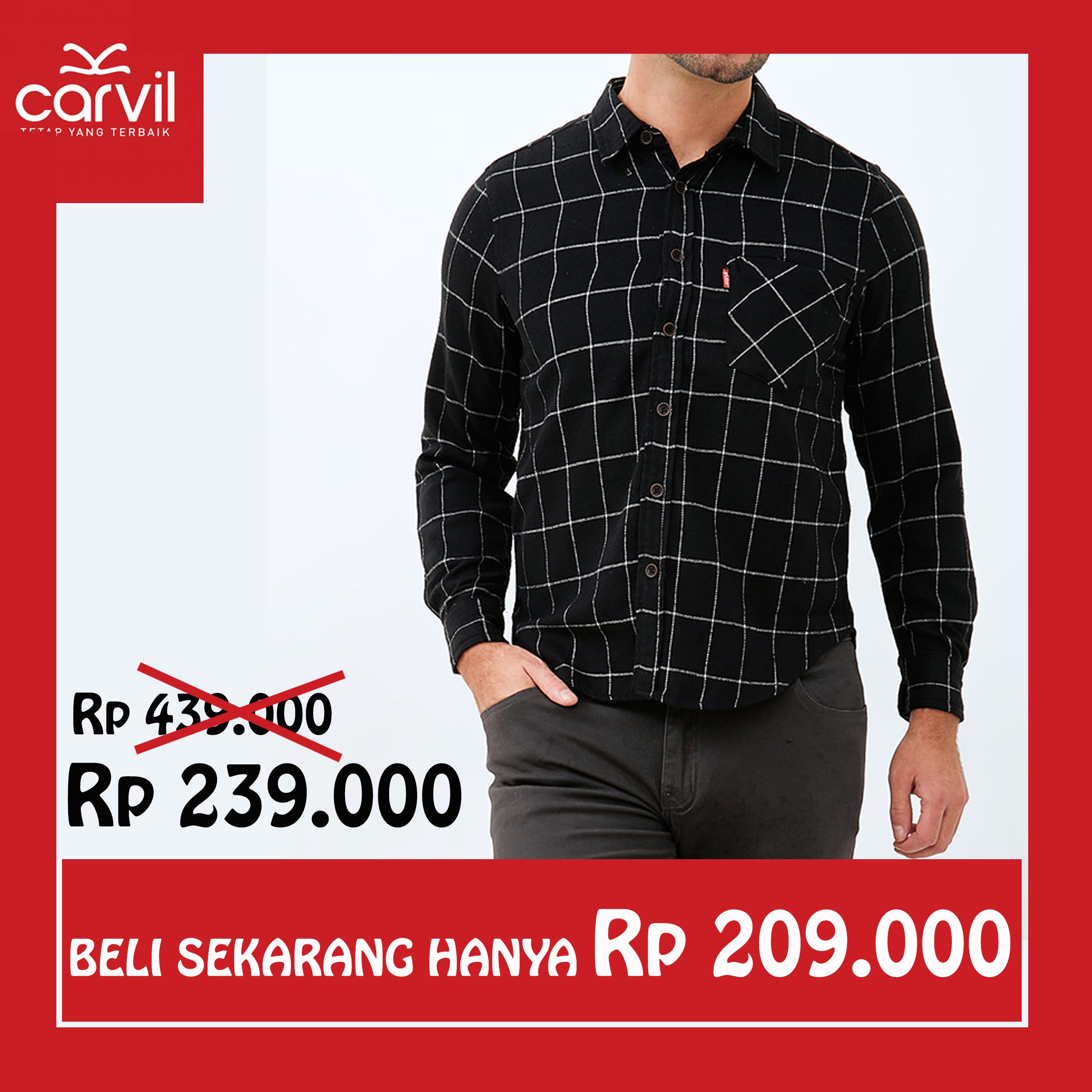 Carvil Kemeja Pria LS CHAYTON-MULTI COLOR