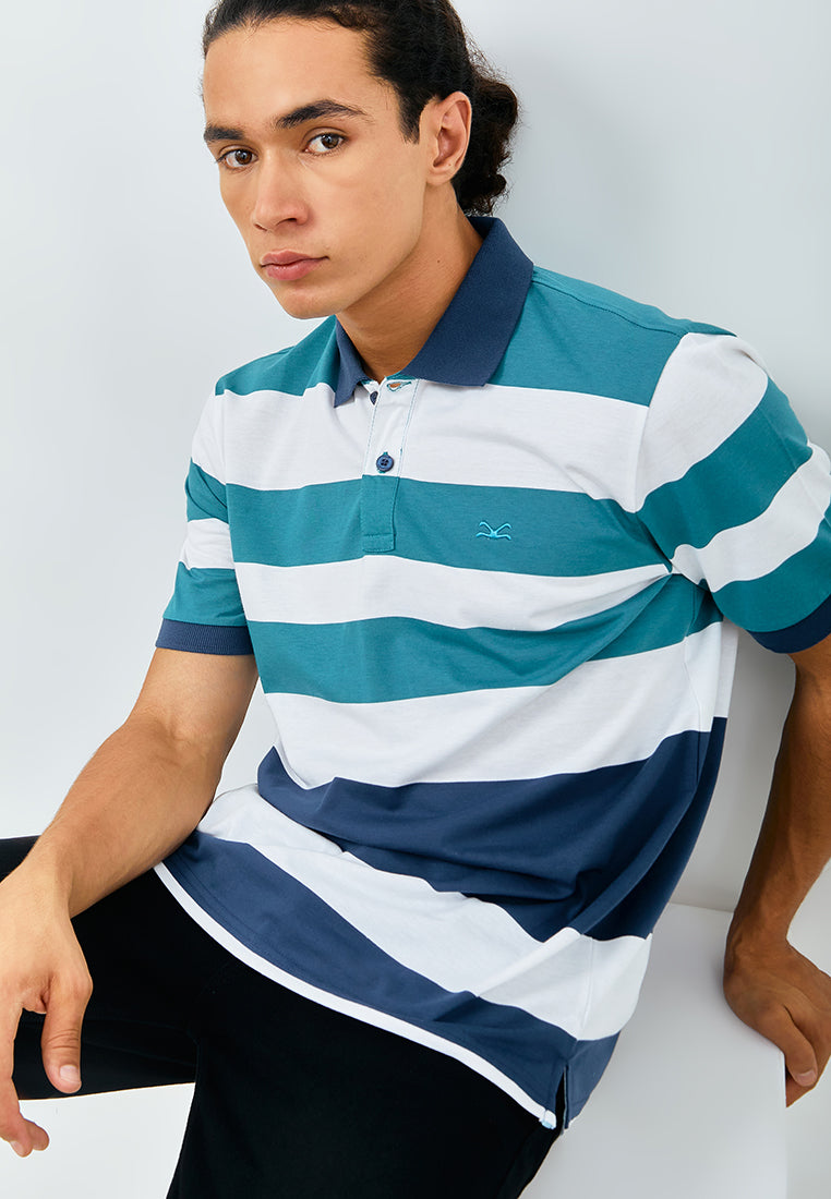 Carvil Kaos Polo Salur Pria CHICO - WHG WHITE/GREEN