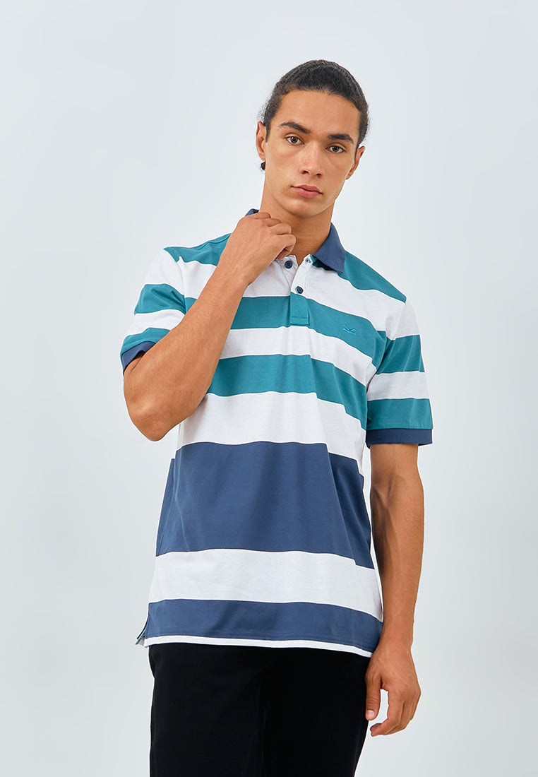 Carvil Kaos Polo Salur Pria CHICO - WHG WHITE/GREEN