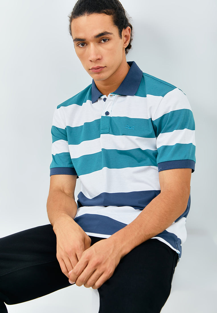 Carvil Kaos Polo Salur Pria CHICO - WHG WHITE/GREEN