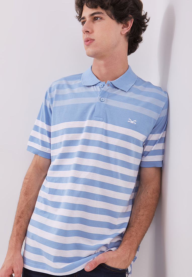 Carvil Tshirt Polo Man - Cirilo - Blue/White