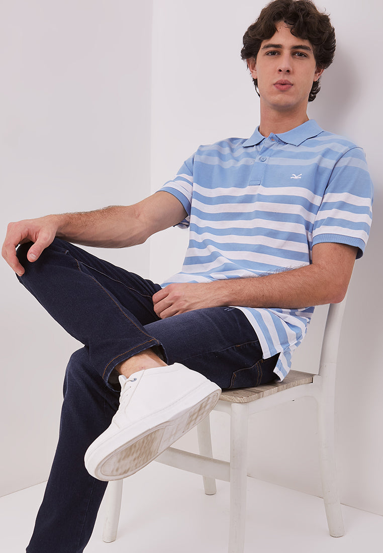 Carvil Tshirt Polo Man - Cirilo - Blue/White