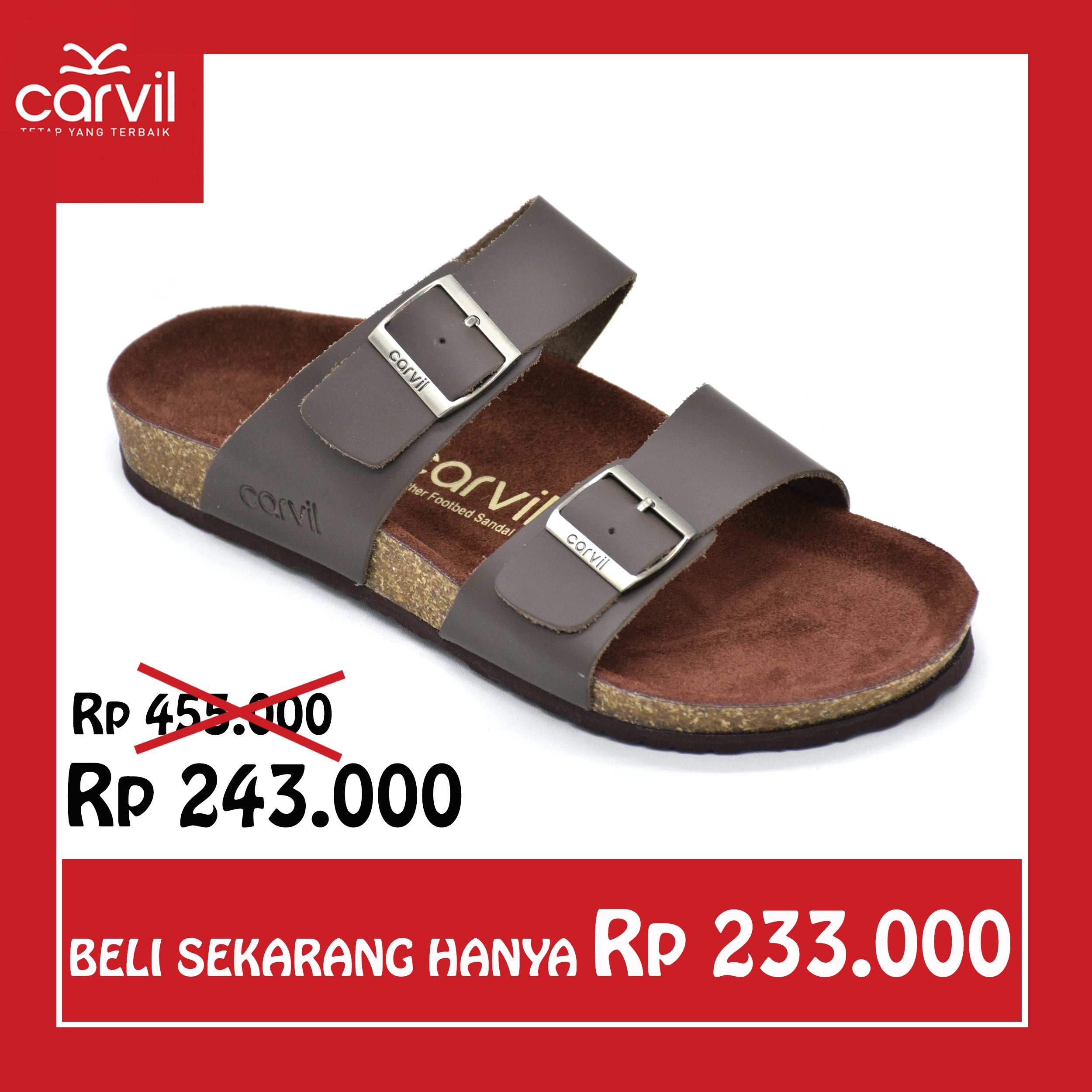 Carvil Sandal Footbed Pria COLORADO-02M BROWN