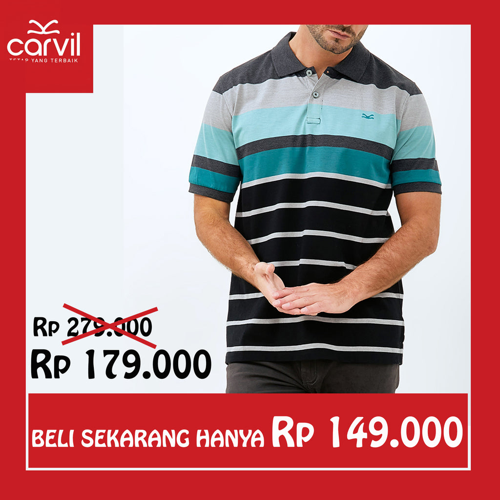 Carvil Kaos Polo Salur Pria COMO