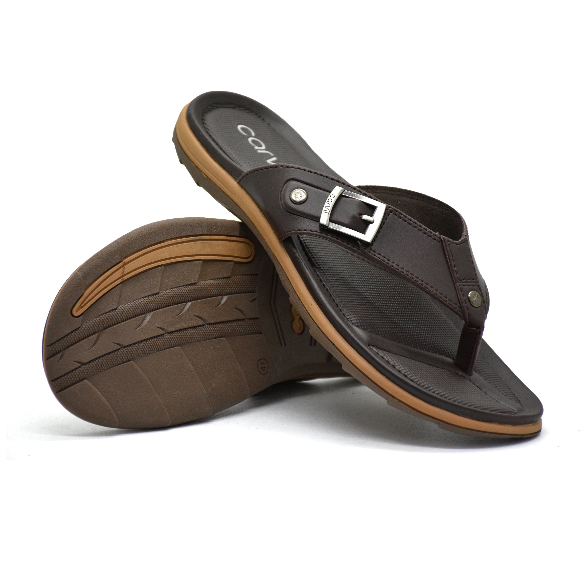 Carvil Sandal Pria ENVIO-01 M DARK BROWN