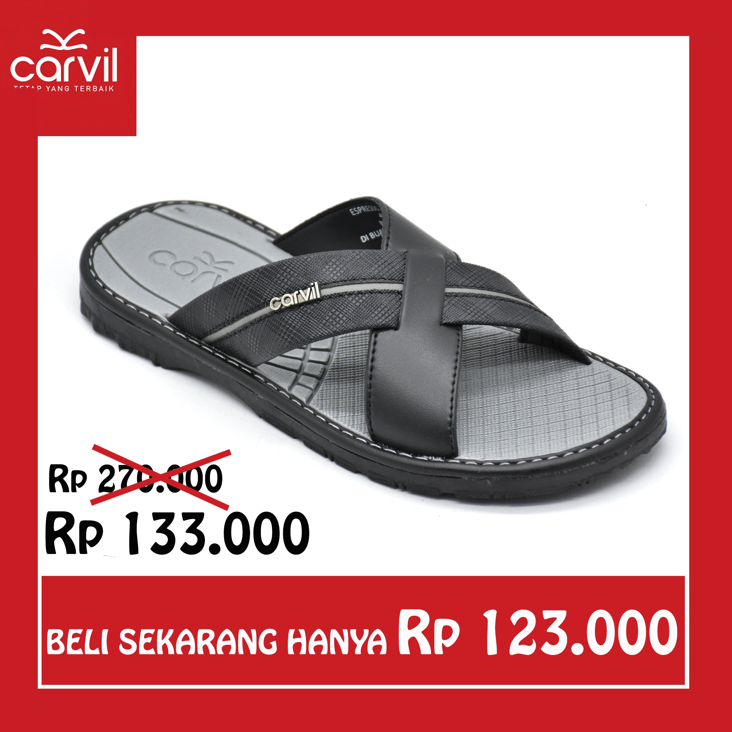 Carvil Sandal Pria ESPRESSO-03 M BLACK