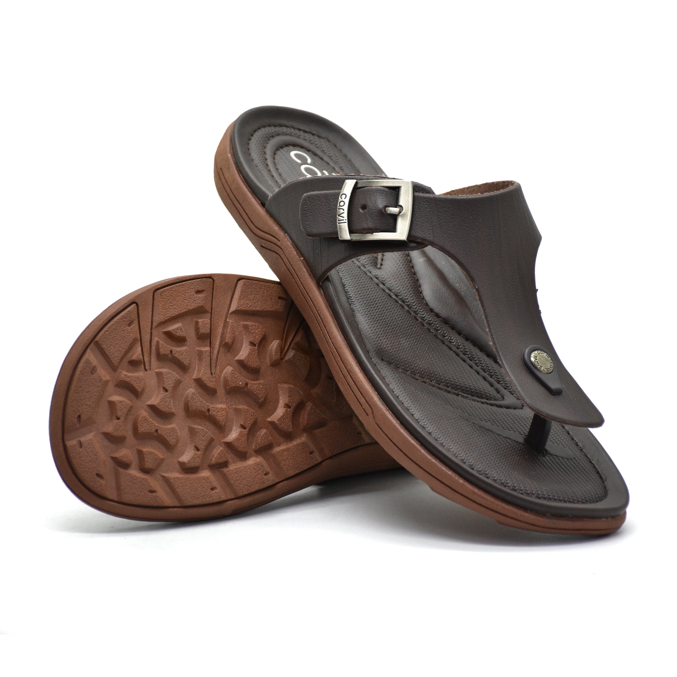 Carvil Sandal Pria FIEGO-01 M DARK BROWN