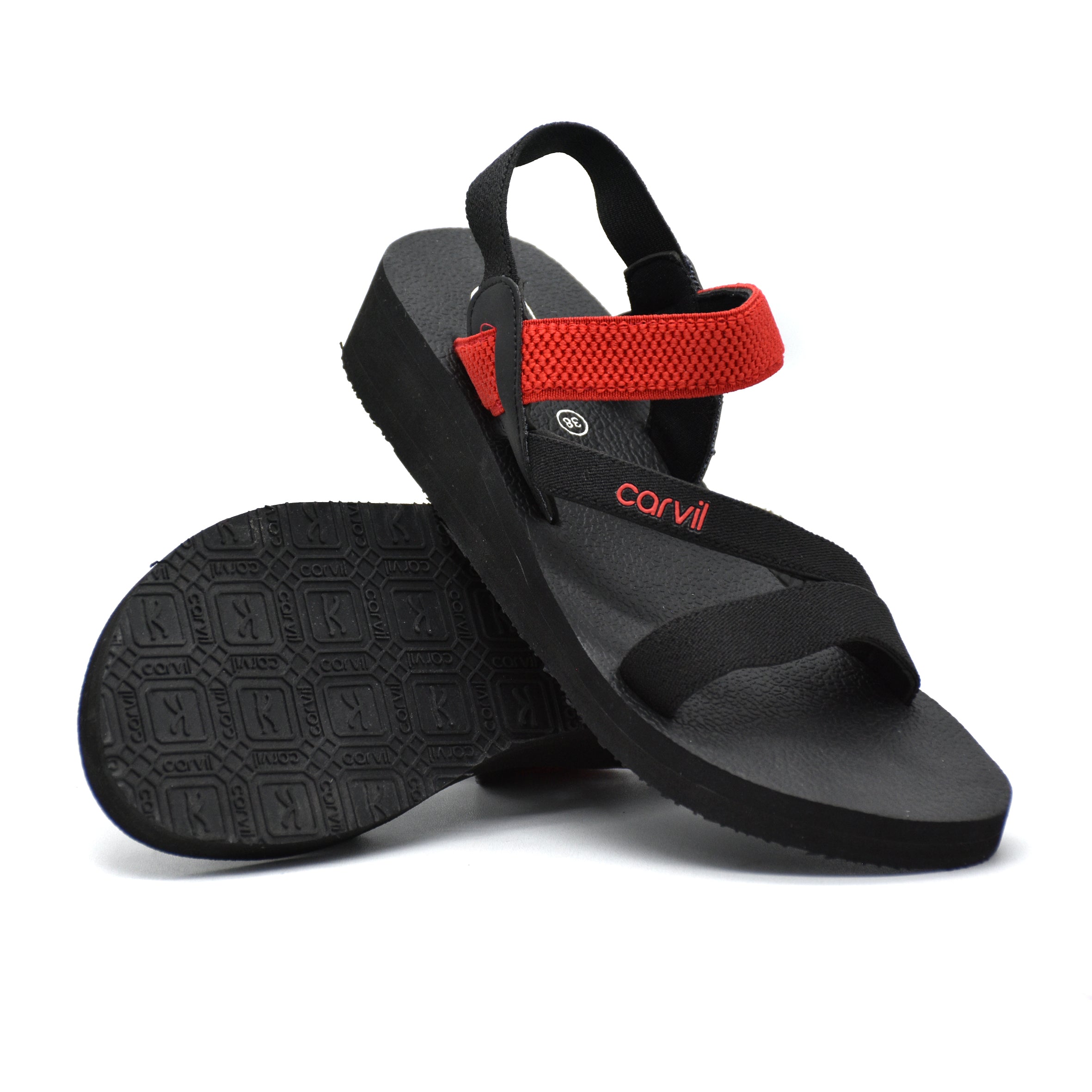 Carvil Sandal Wanita FINOLA TB - BLACK/RED