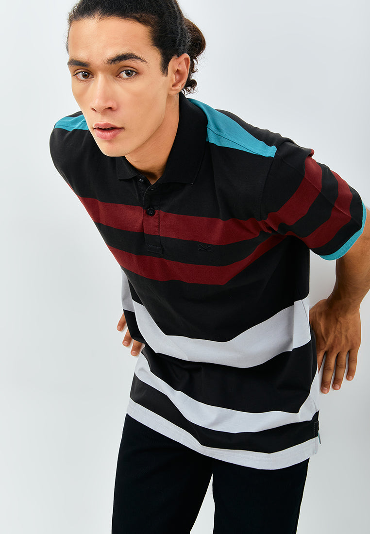 Carvil Kaos Polo Salur Pria HEKTOR - BLR BLACK/RED