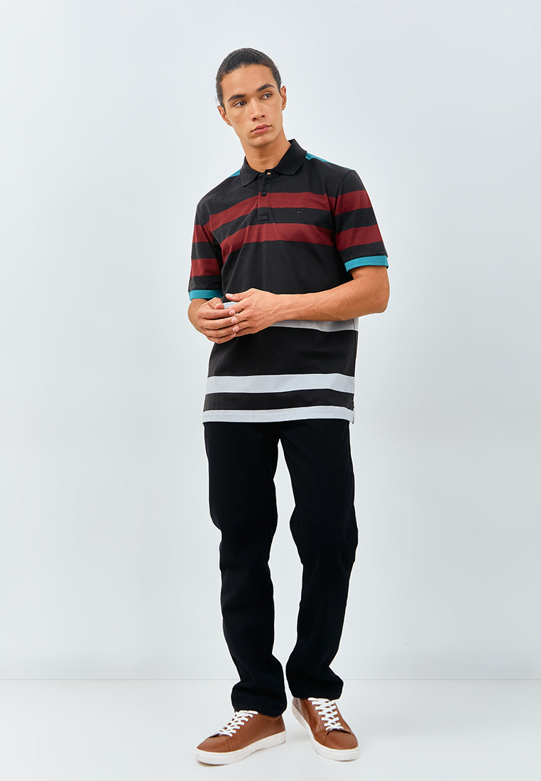 Carvil Kaos Polo Salur Pria HEKTOR - BLR BLACK/RED