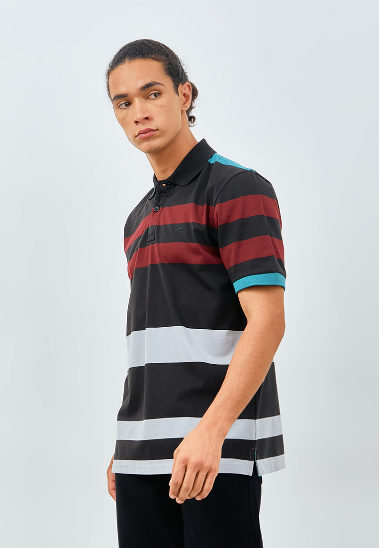 Carvil Kaos Polo Salur Pria HEKTOR - BLR BLACK/RED
