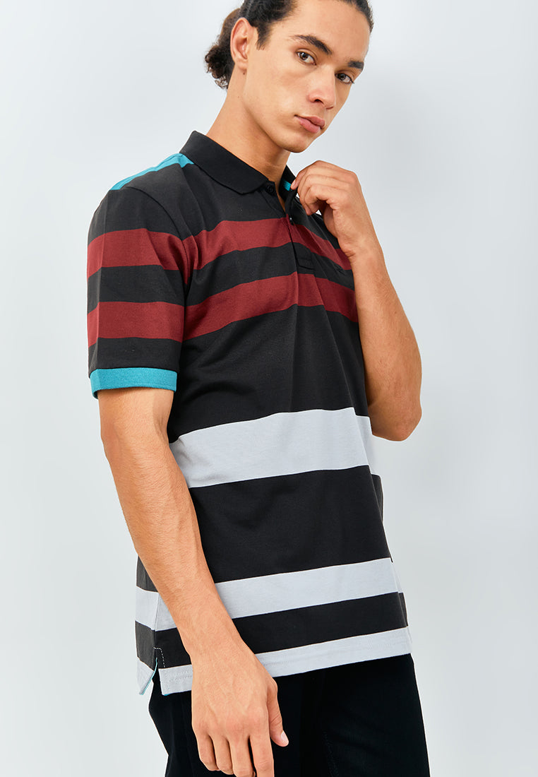 Carvil Kaos Polo Salur Pria HEKTOR - BLR BLACK/RED
