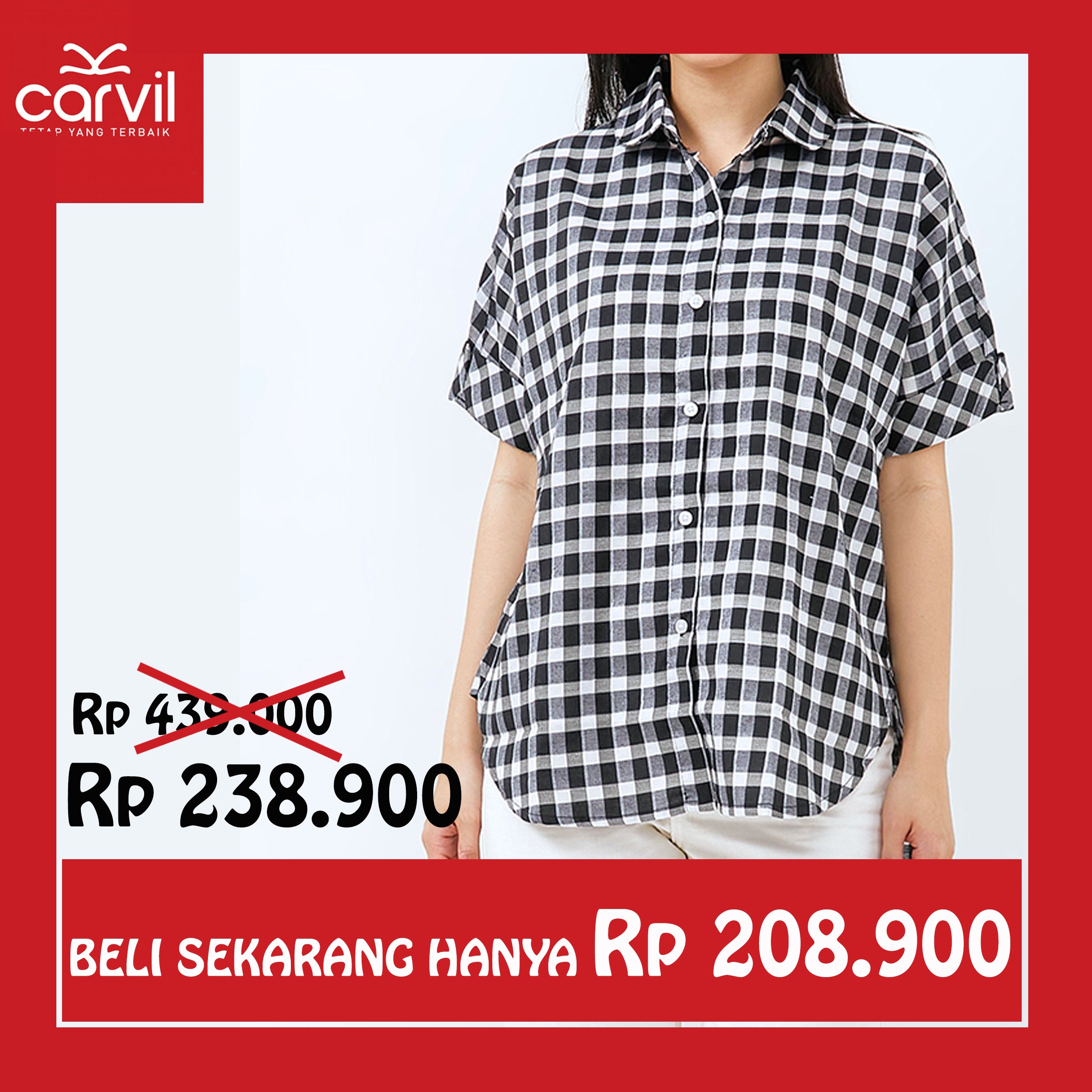 Carvil Kemeja Wanita JOVA-BLK