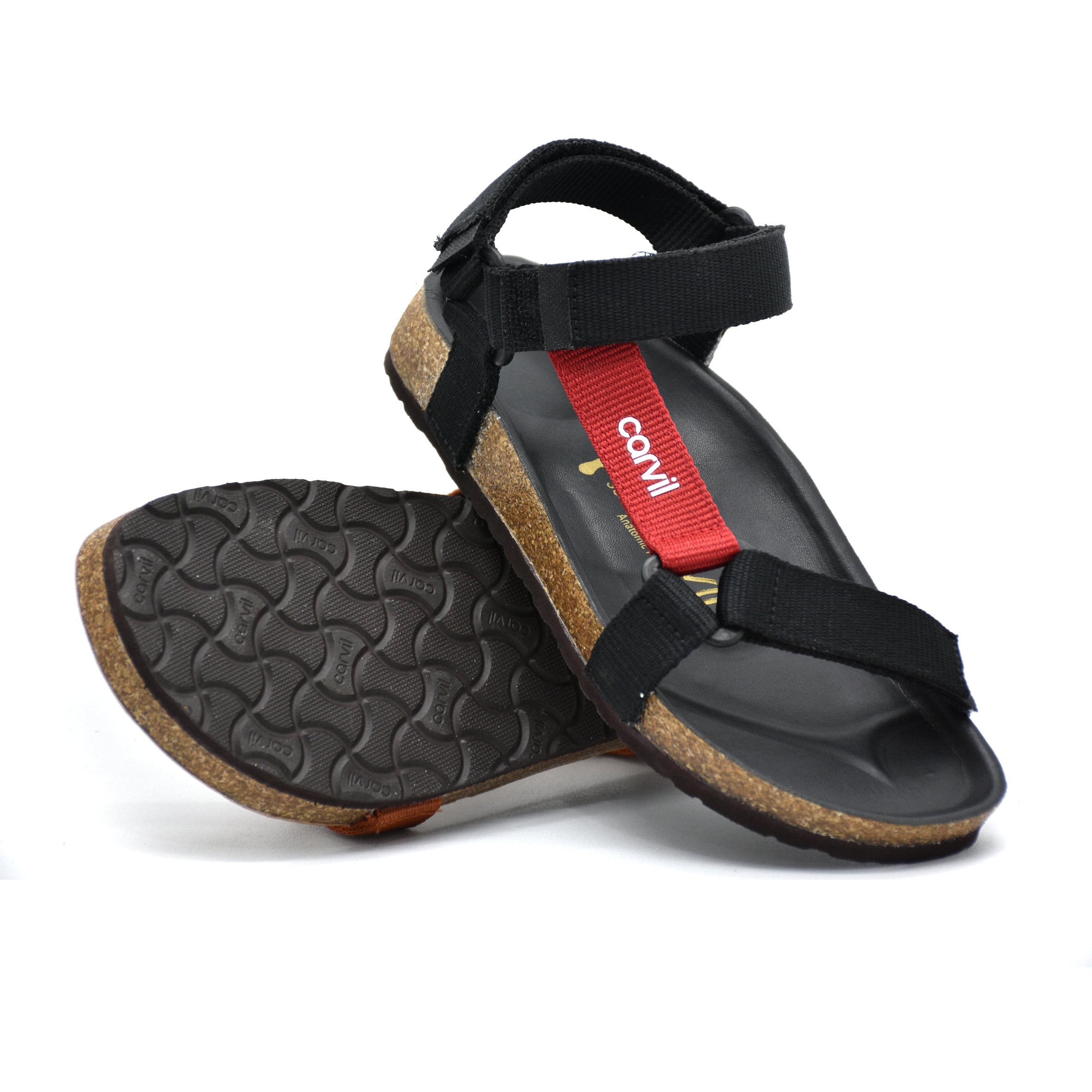Carvil Sandal Wanita MANDAGI L - BLACK/MAROON