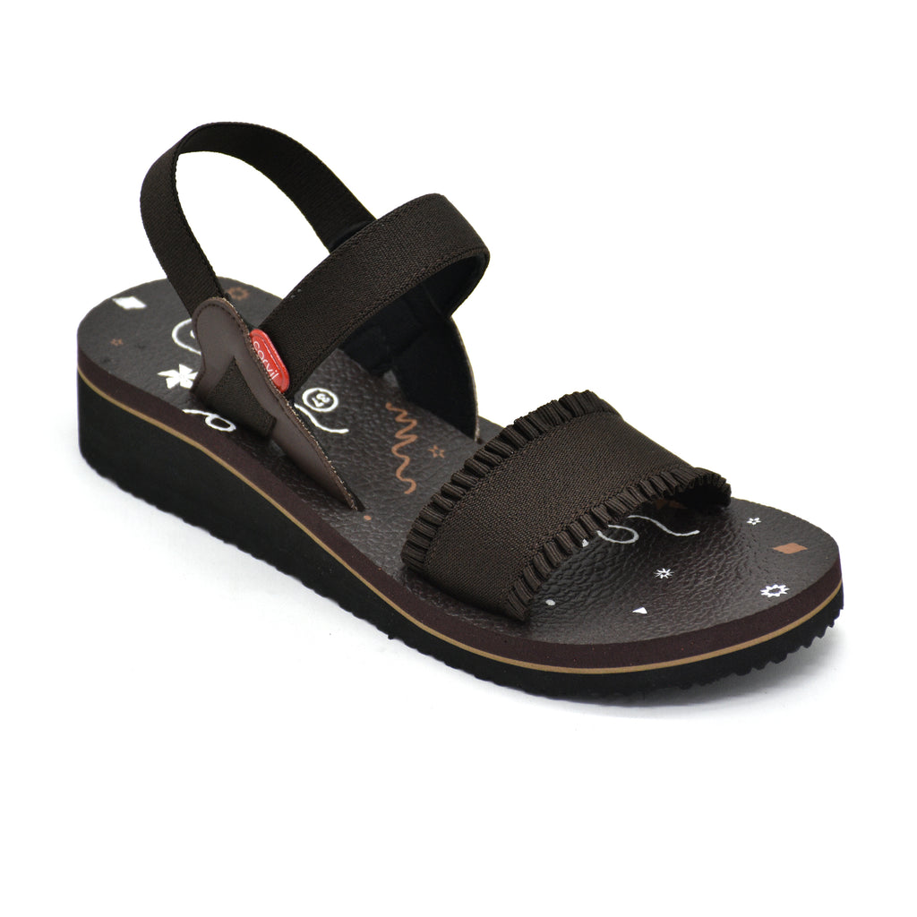 Carvil Sandal Wanita MELISTA TB - BLACK/BROWN