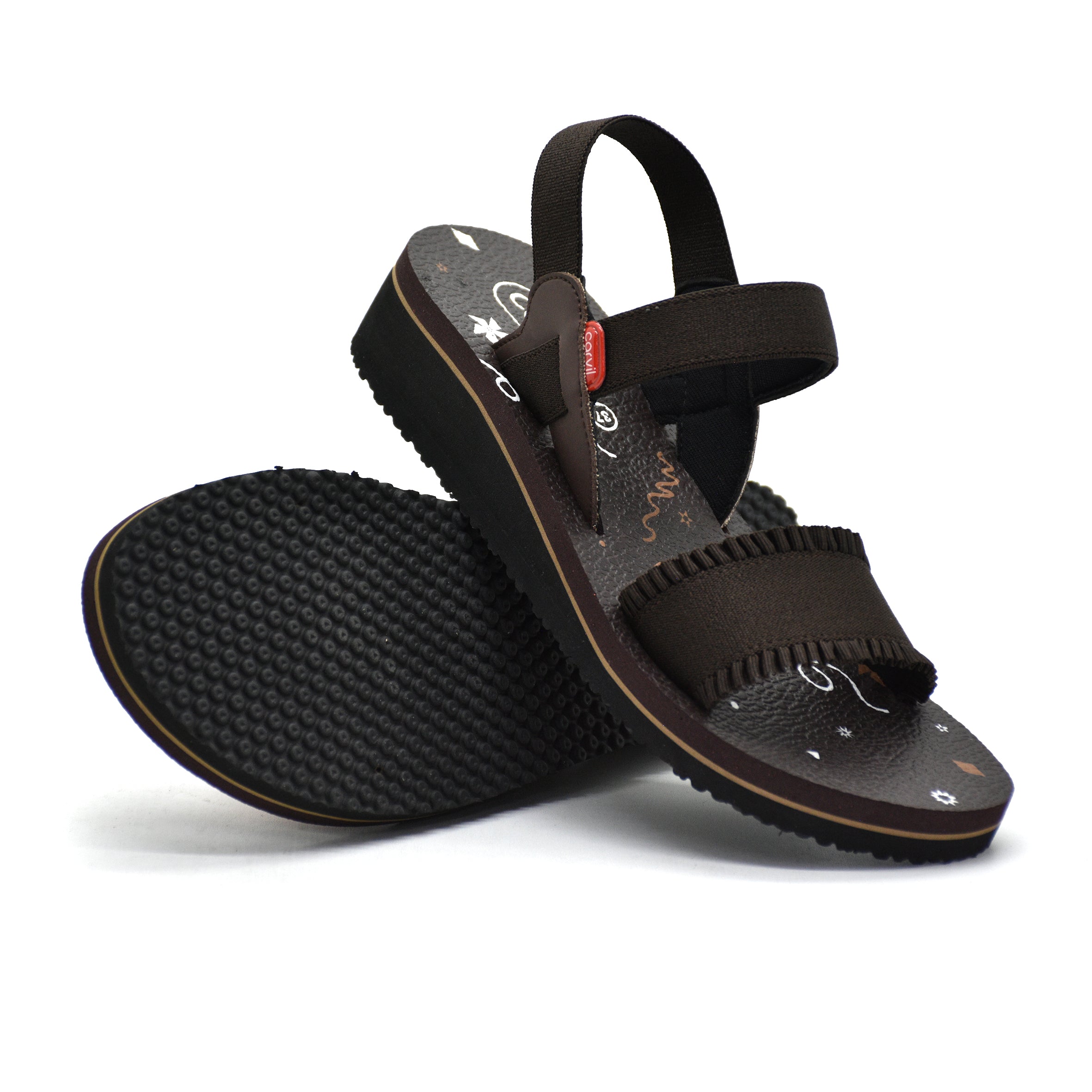 Carvil Sandal Wanita MELISTA TB - BLACK/BROWN