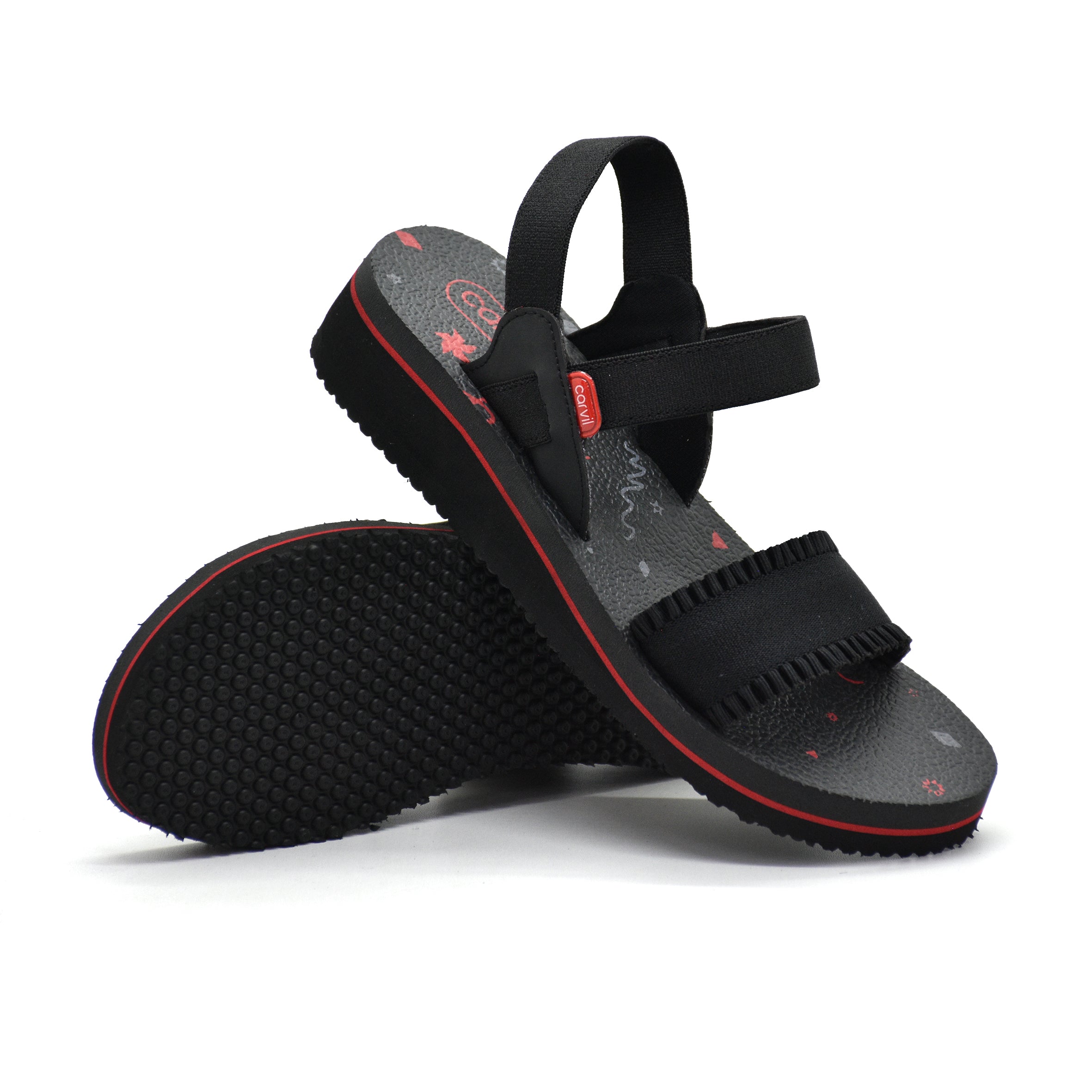 Carvil Sandal Wanita MELISTA TB - BLACK/GREY