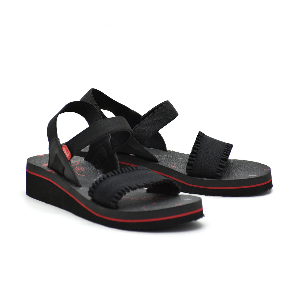 Carvil Sandal Wanita MELISTA TB - BLACK/GREY