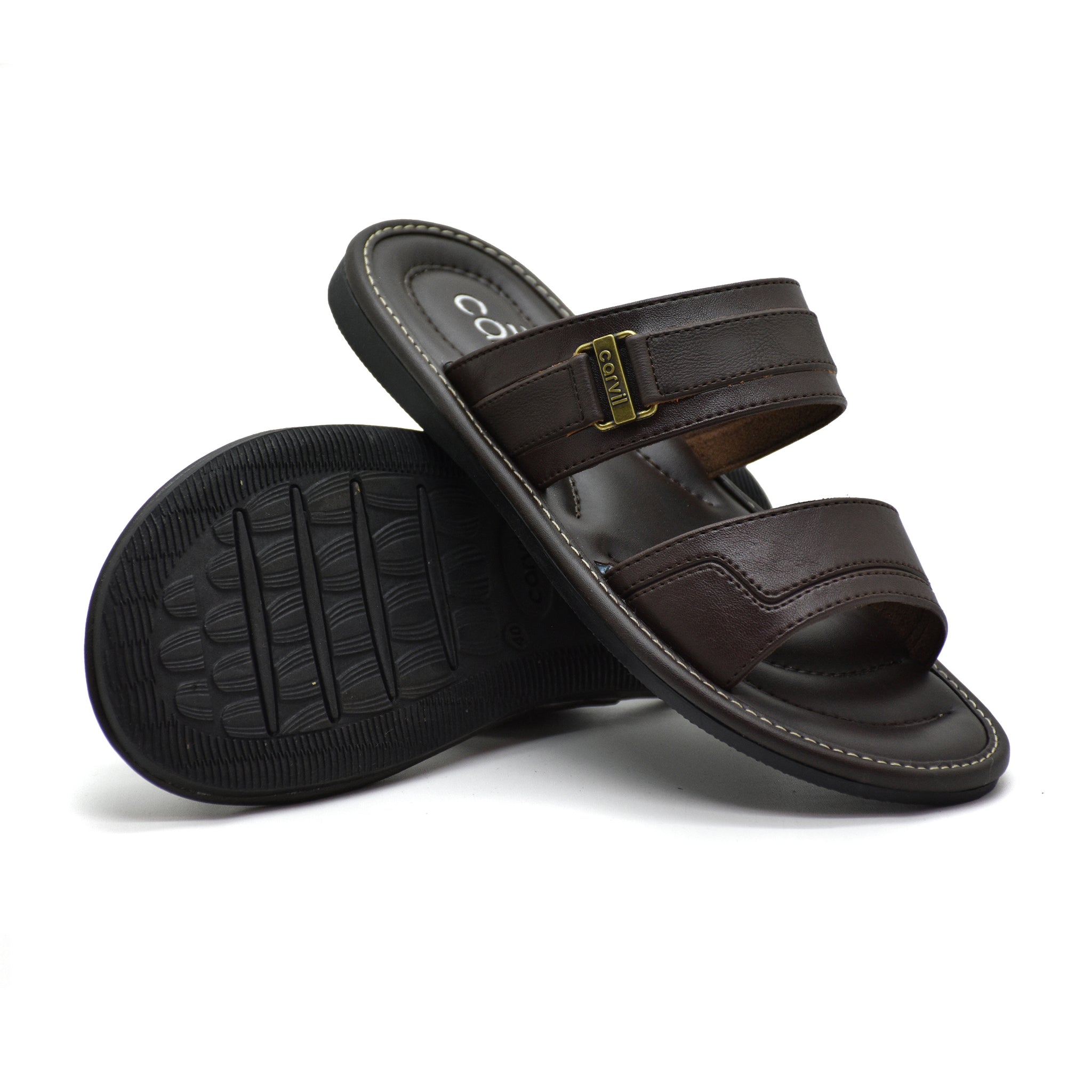 Carvil Sandal Pria MORVINO-02 M DARK BROWN